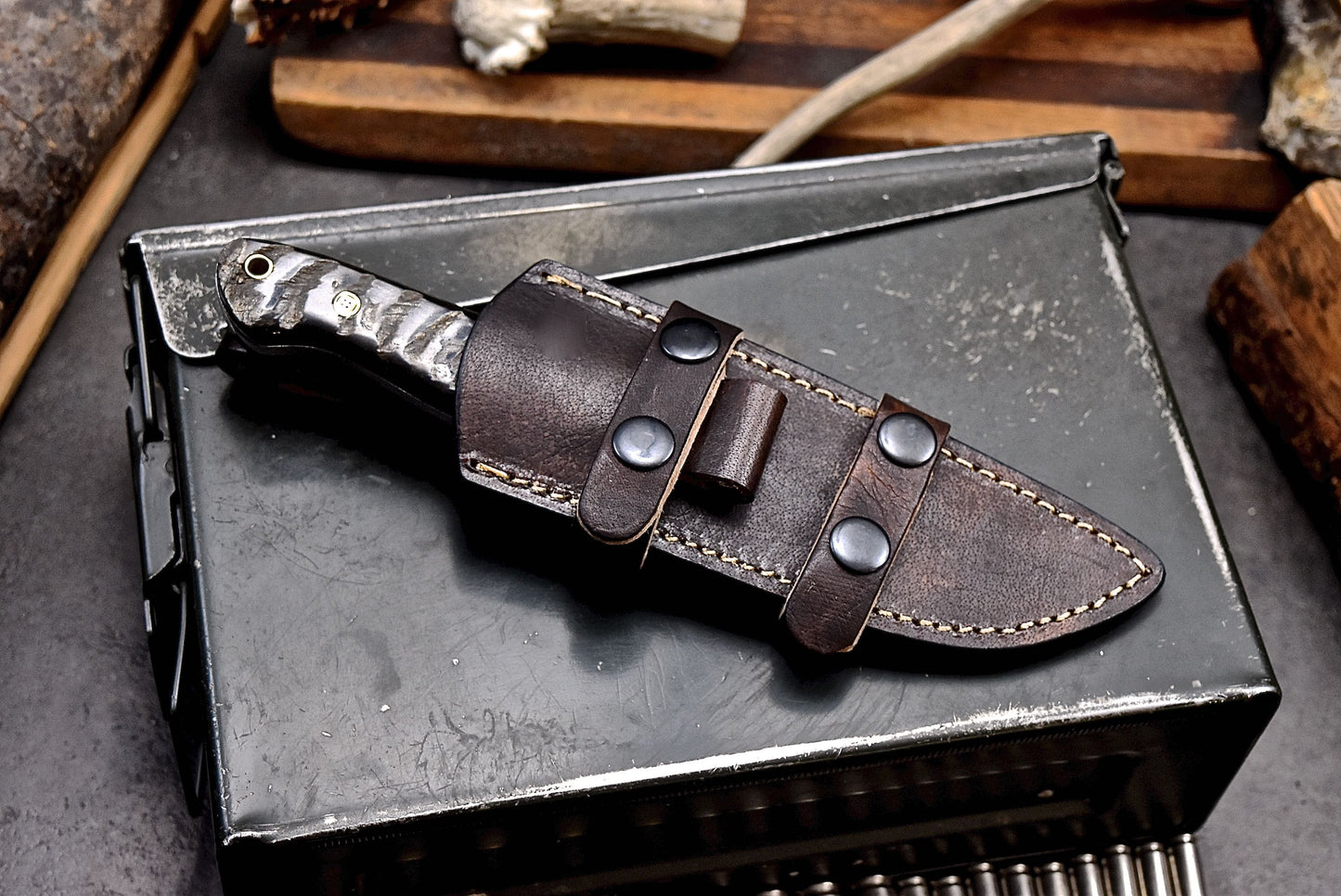 CFK Handmade 440C Custom SHEEP HORN Hunting Skinner Camping Sport Knife Set