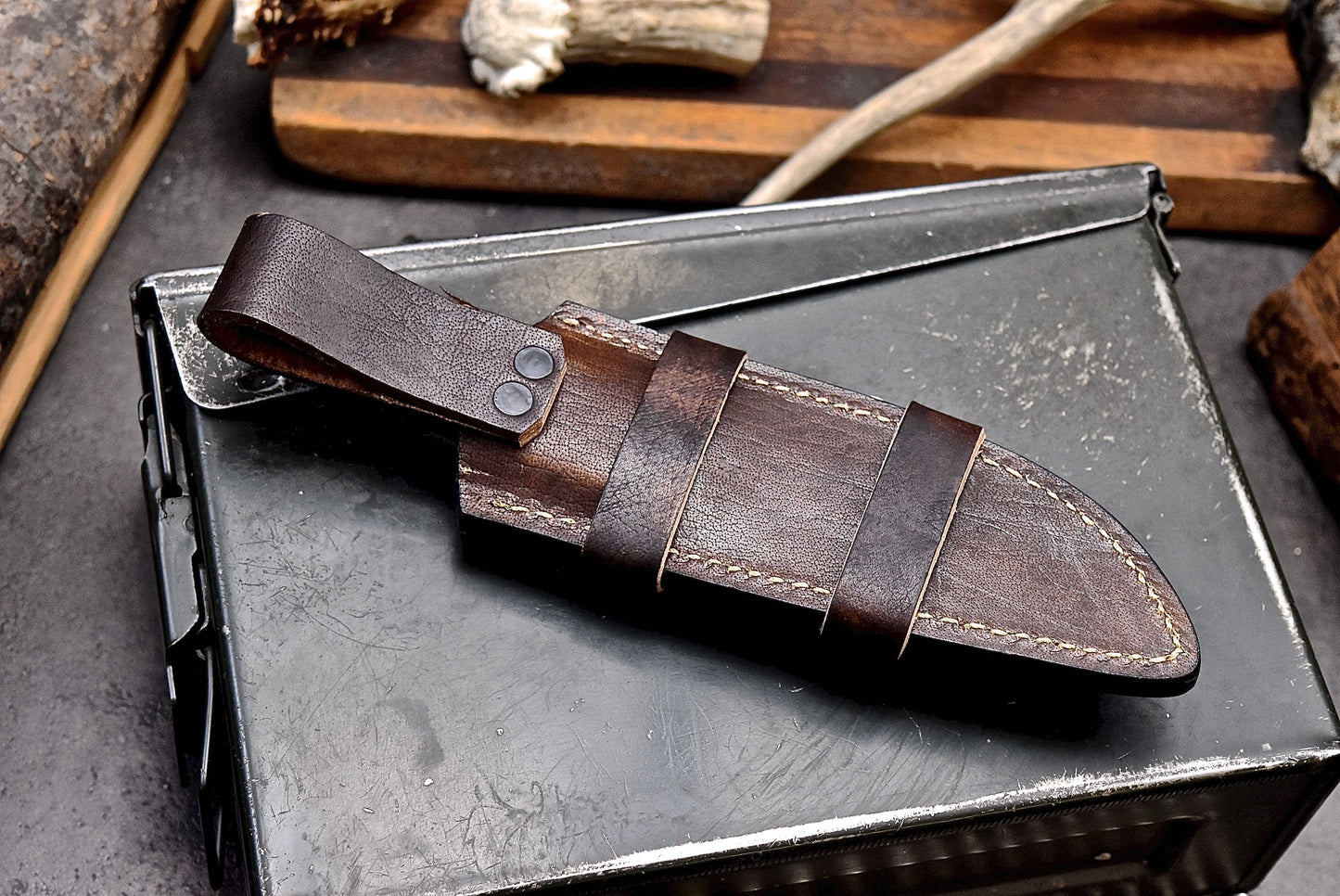 CFK Handmade D2 Custom SHEEP HORN Large Hunting Skinner Camping Sport Knife Set