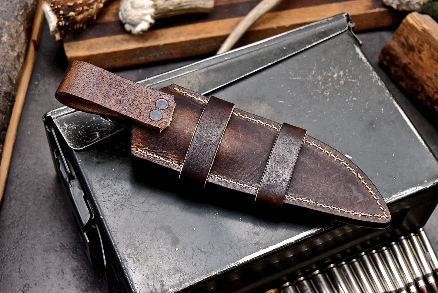 CFK Handmade D2 Custom SHEEP HORN Hunting Skinner Camping Sport Knife Set