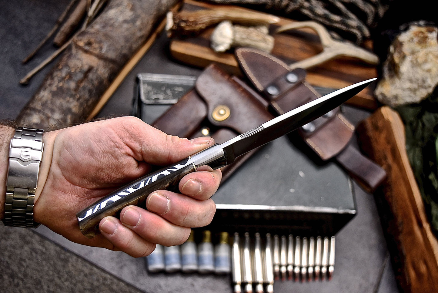 CFK Handmade 440C Custom SHEEP HORN Fillet Fish Fishing Hunting Skinner Sport Knife Set