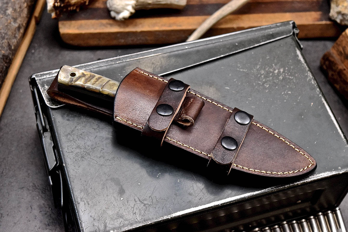 CFK Handmade 440C Custom SHEEP HORN Fillet Fish Fishing Hunting Skinner Sport Knife Set